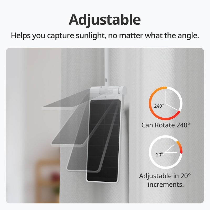 SwitchBot Solar Panel Charger for Curtain 3 - Performance Upgrade, Easy to Use, Support Low Light Charging, Smart Solar Panel for Curtain 3 Rod/U Rail, Non-Stop Solar Power Supply - Image 4